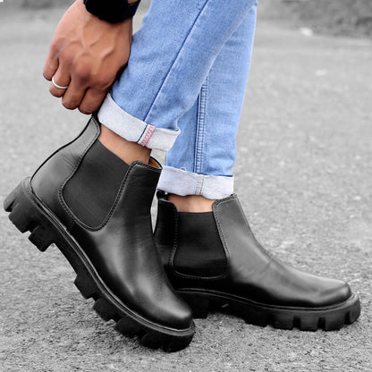 Bxxy's Vegan Leather Ultra Stylish Comfortable Slip-on Chelsea Boots for Men