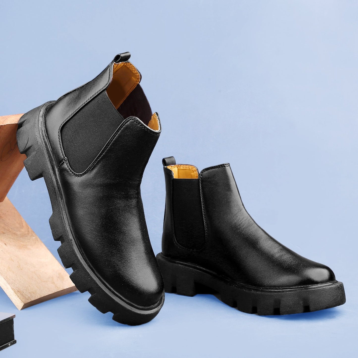 Bxxy's Vegan Leather Ultra Stylish Comfortable Slip-on Chelsea Boots for Men